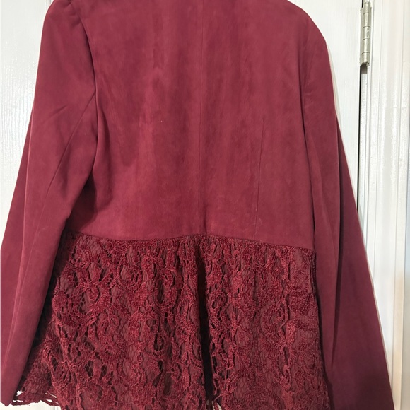 Chico's Deep Red Lace Cardigan - Picture 2 of 3